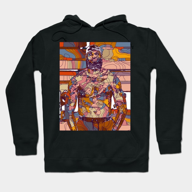 Shirtless Lebron James Geometric Art Hoodie by Playful Creatives